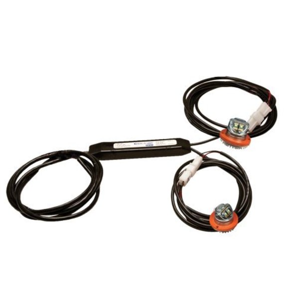 Ecco Safety Group LED FLASHER: HIDE-A-LED, 2 HEAD, WIDE (4 LED), 12VDC, AMBER/AMBER 9021AA